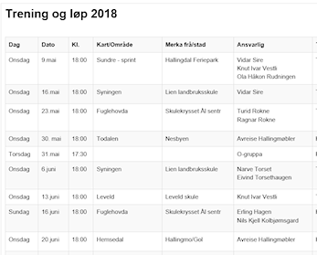Terminliste 2018